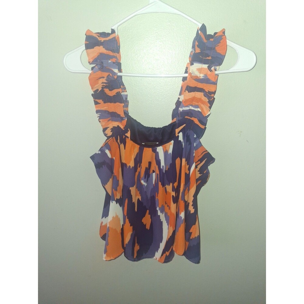 Adrienne Abstract Pattern Tank Top Size M – Trendy Lightweight Blouse